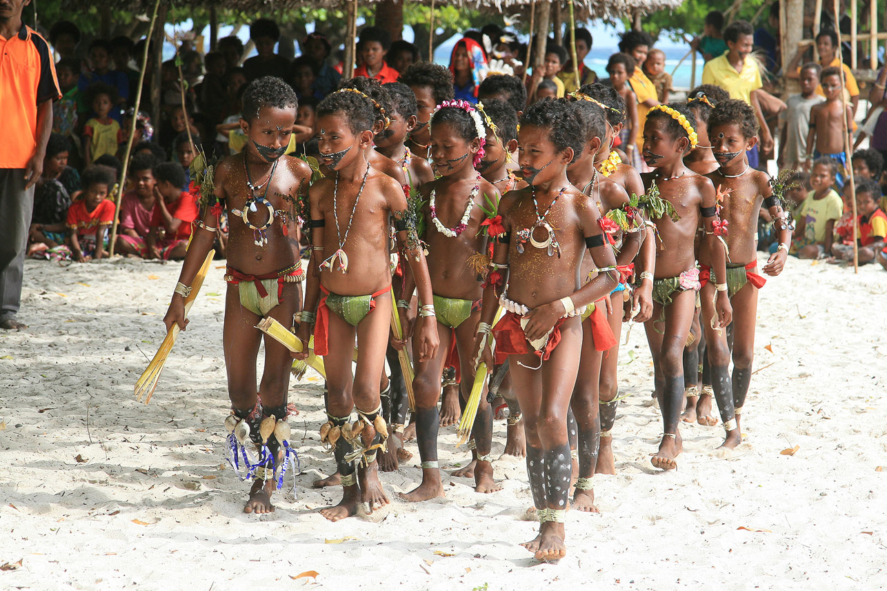 Small boys dancing