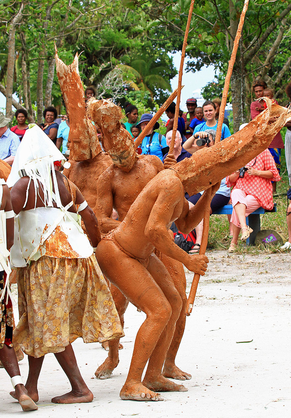 Rubbing their muddy backs, a lot of laughter from the children and also grown up people