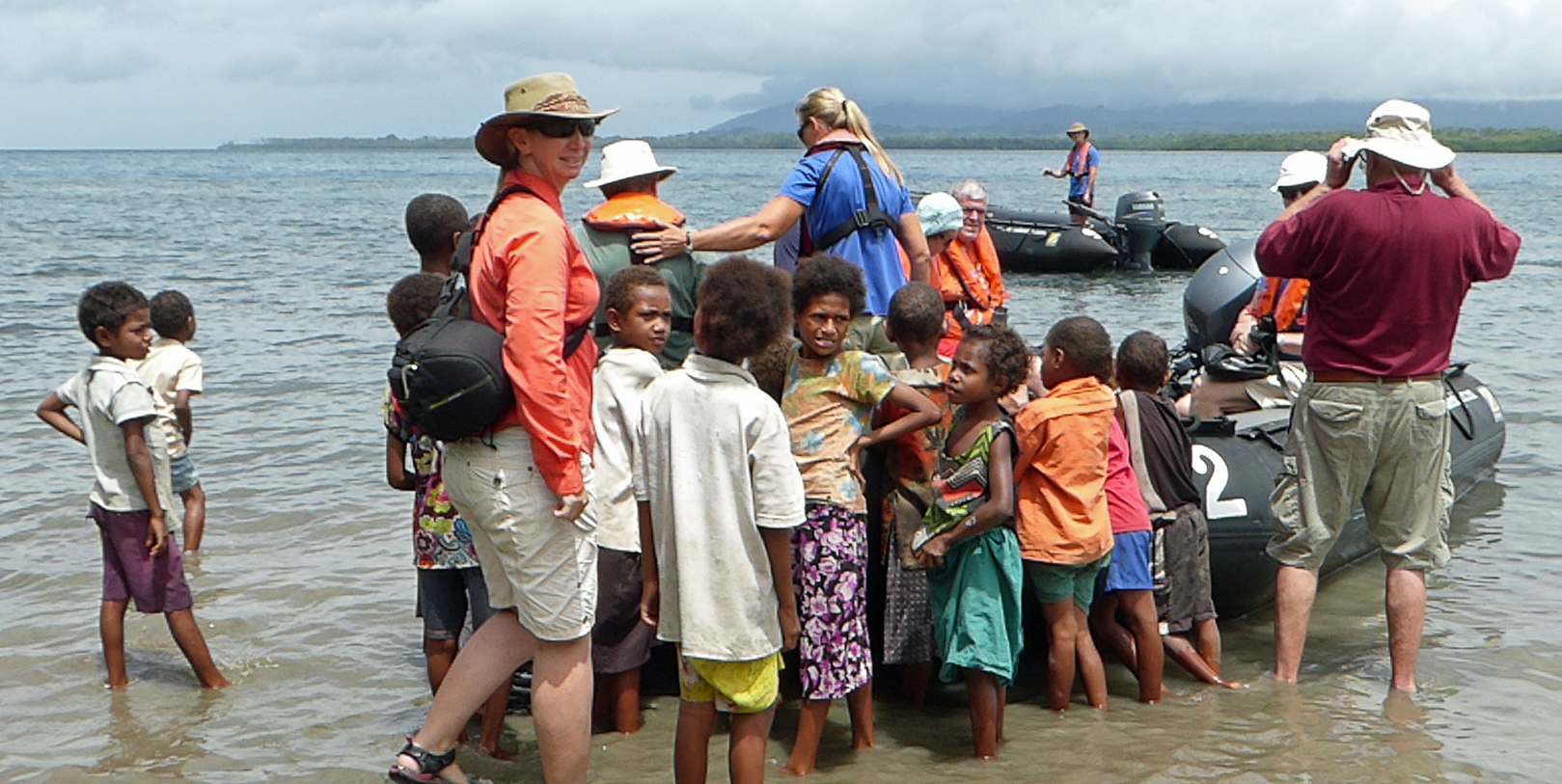 Children helping to launch the Zodiak