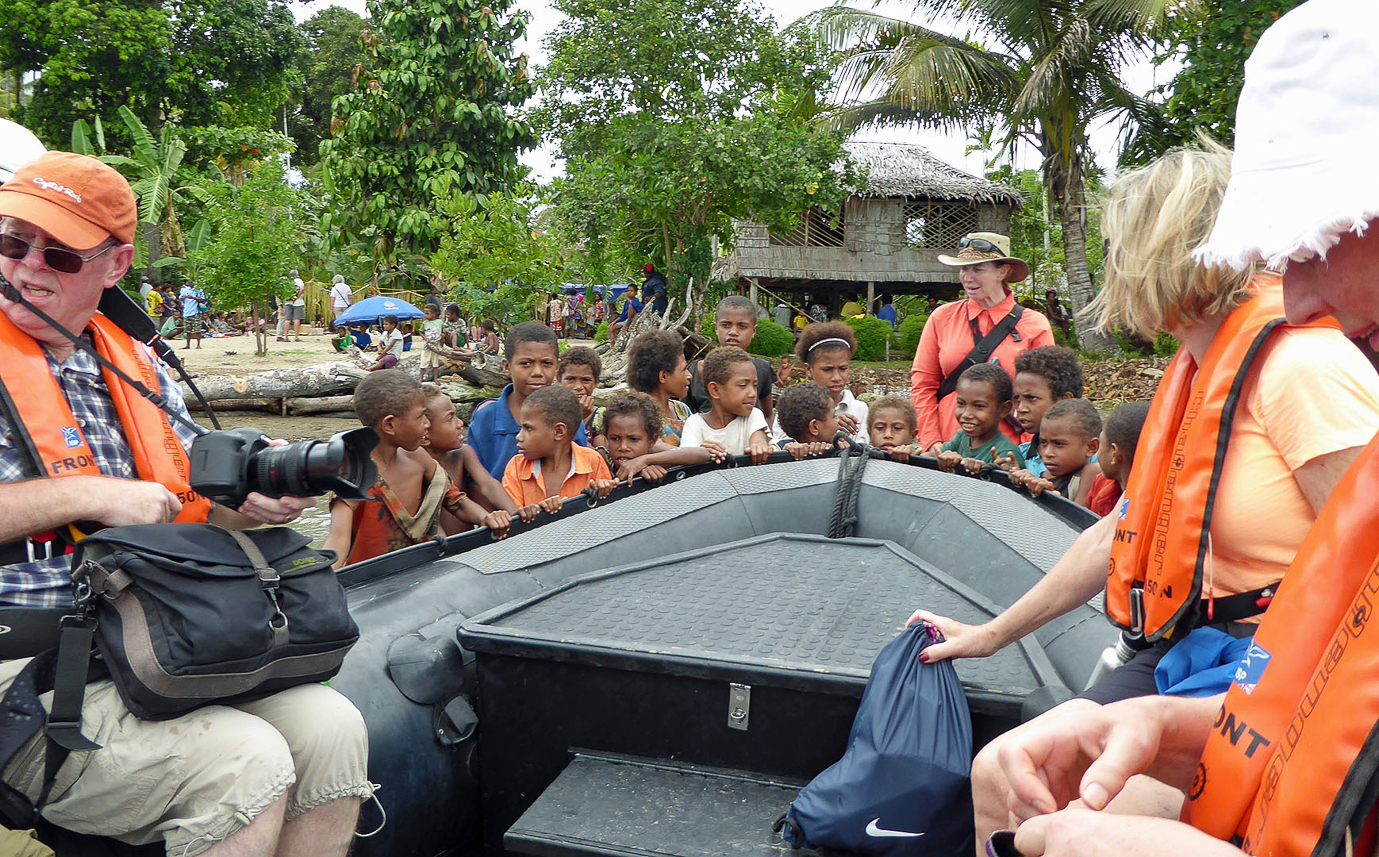 Children helping to launch the Zodiak