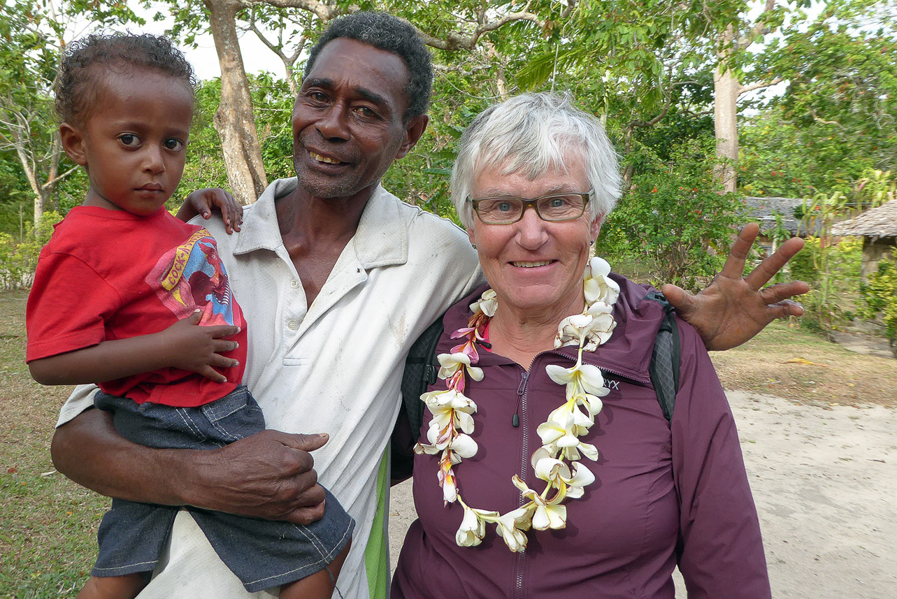 House owner with his child, and Camilla