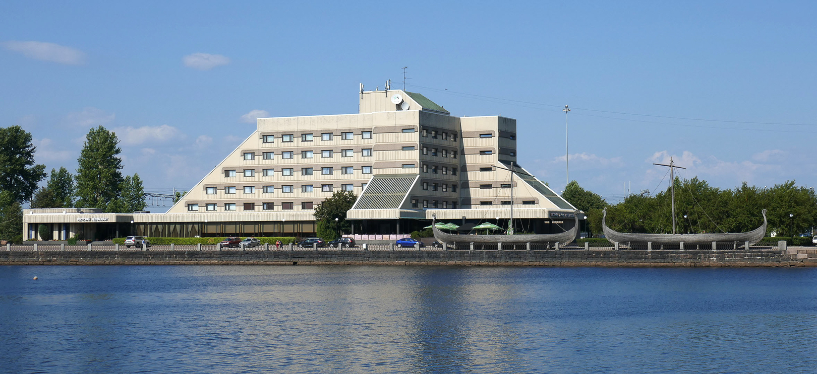 Hotel Druzhba and Viking ships