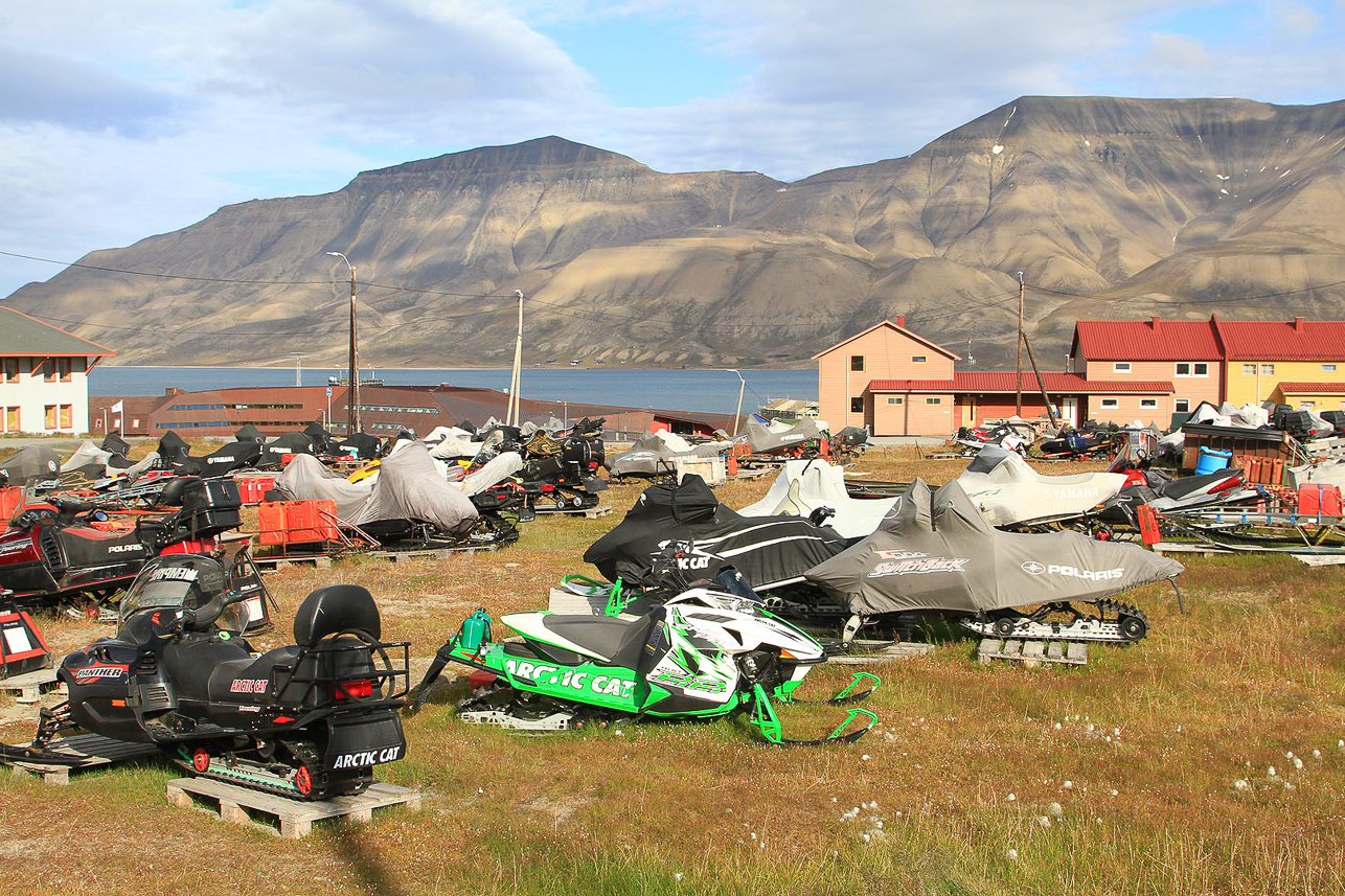 Scooter parking during the summer.