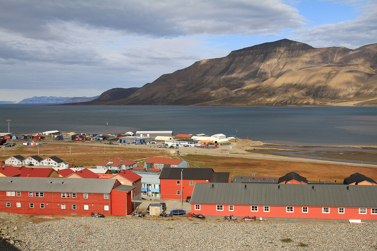 View over modern houses at the eastern part of the town.