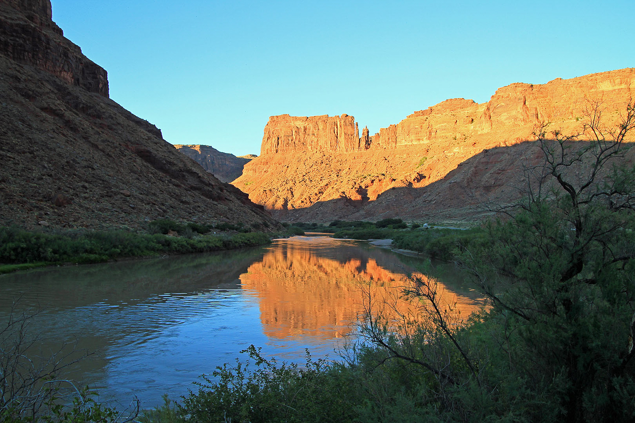 Colorado river close to Moab, at sunset