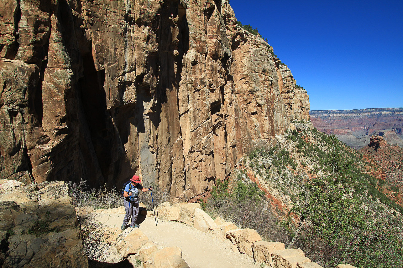 Bright Angel Trail, descending 1500 m (we only descended 300 m)