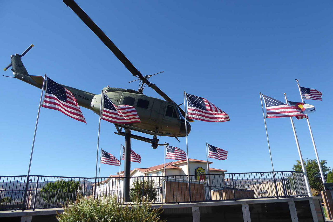 Western Slope Vietnam War Memorial Park (Huey helicopter memorial)  in Fruita for locals served in the USA Armed Forces Vietnam war